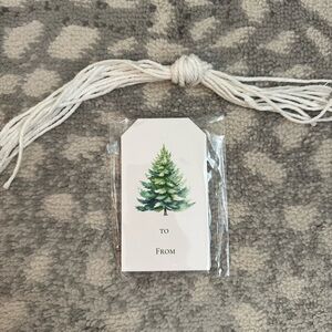 Holiday Gift Tag with Green Tree Design